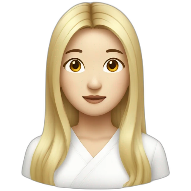 korean blond woman straight hair to shoulders emoji