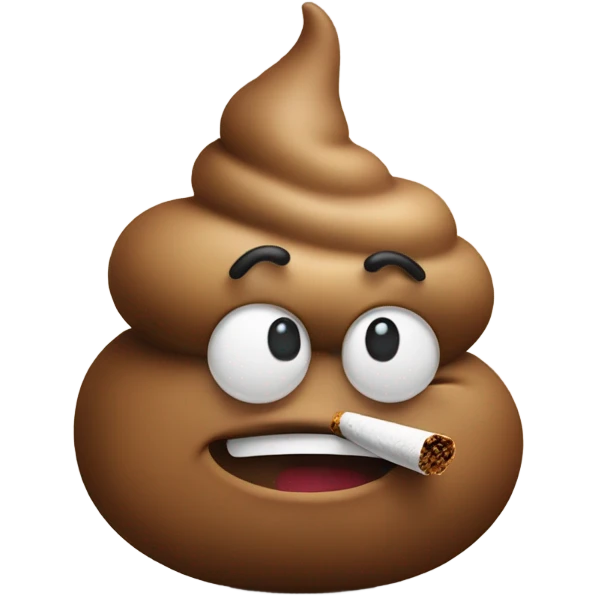 poo holding a cigarette  emoji