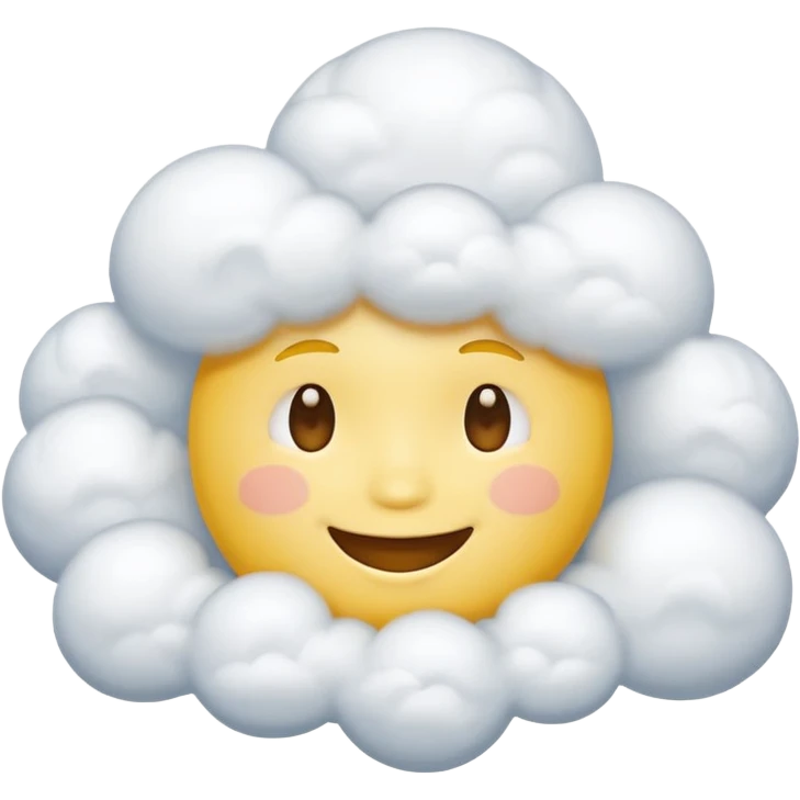 Yellow circle face covered in clouds emoji