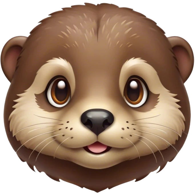 Cinematic Cute Otter Portrait Emoji, Head tilted playfully and inquisitively, featuring a glossy, streamlined brown Fur with a cute, twitching nose and round, sparkling eyes filled with curiosity, Simplified yet irresistibly adorable features, highly detailed, glowing with a warm, friendly glow, high shine, affectionate and sprightly, stylized with a touch of aquatic whimsy, bright and endearing, soft glowing outline, capturing the essence of a mischievous yet loving otter, so playful it feels like it could splash out of the screen and into your arms! emoji