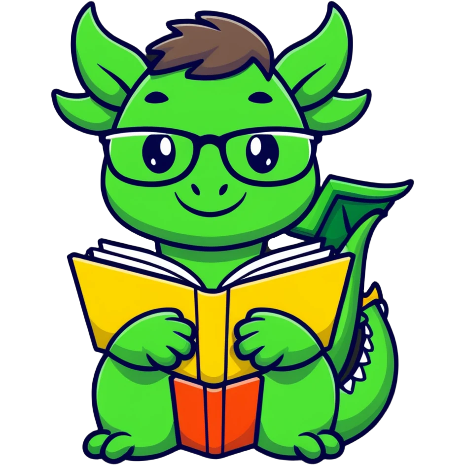 A fierce but gentle book dragon ￼ emoji