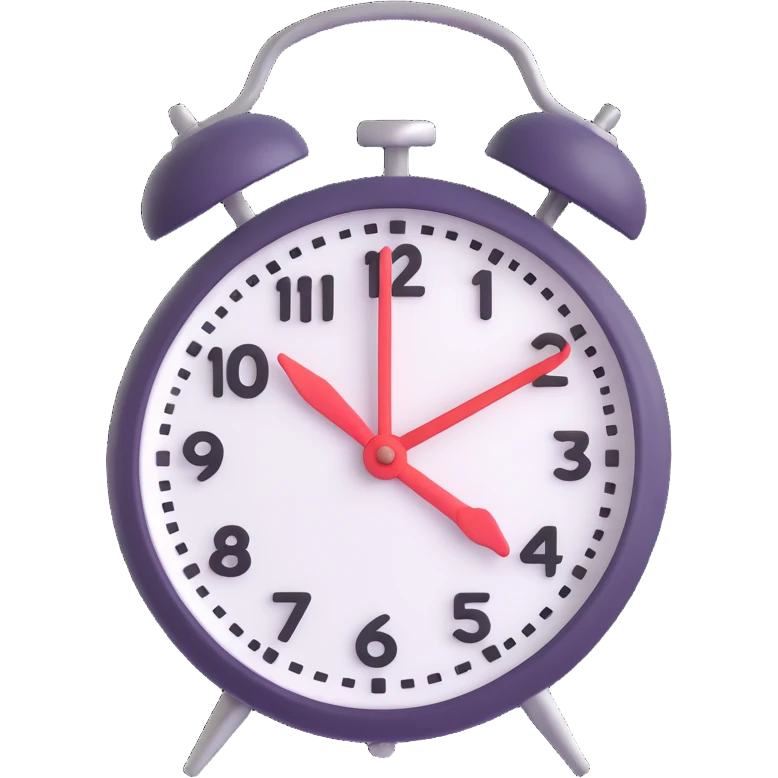 clock showing 1 pm, clear face, simple hands, no numbers emoji