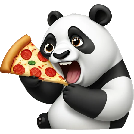 Panda eating pizza emoji