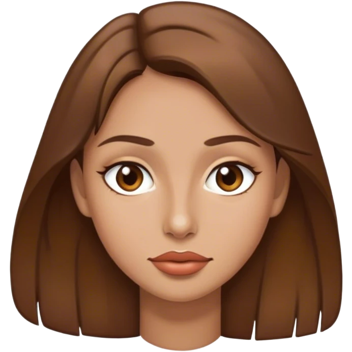 cabello marron labios delgados emoji