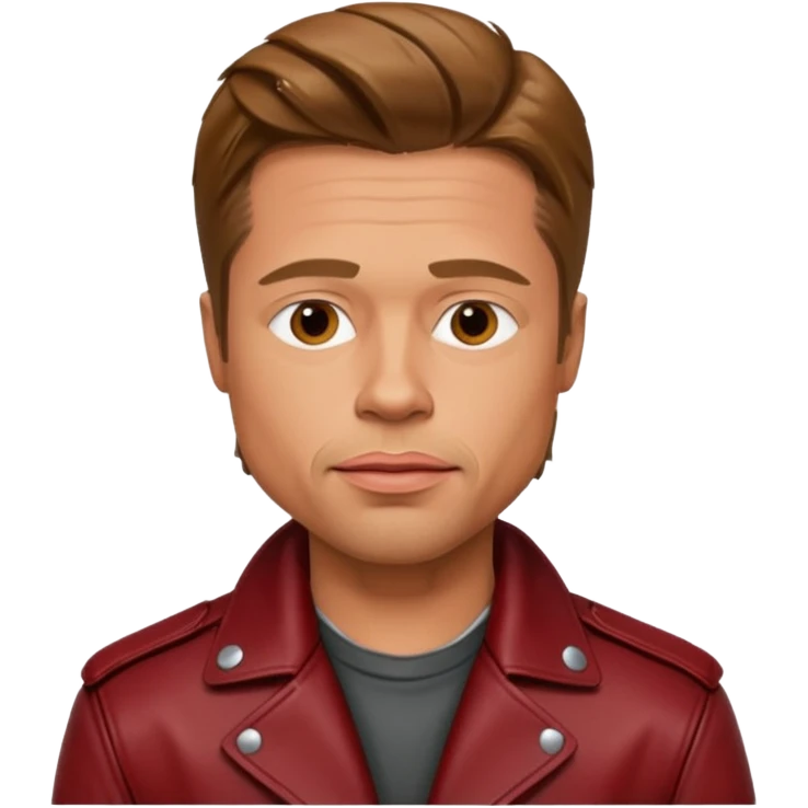 Brad Pitt, wearing dark red leather jacket emoji