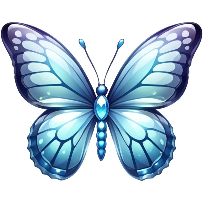 Shiny sparkly transparent glass-crystal-butterfly emoji