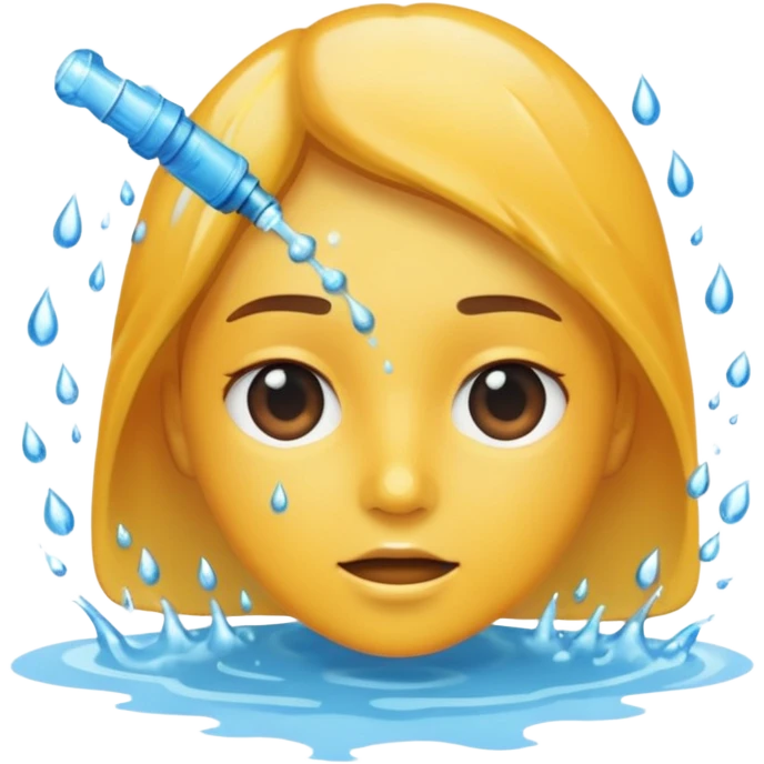 Water being sprayed all over face emoji