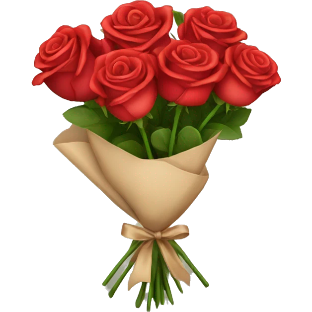 A cute red roses bouquet  emoji
