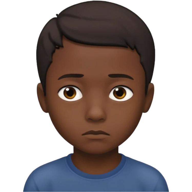 Lonely darck young black boy emoji
