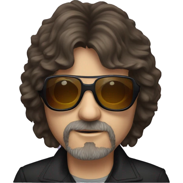 Jeff lynne darker hair, darker wraparound sunglasses emoji