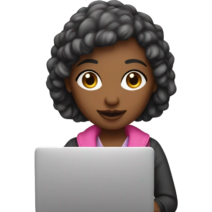 Graphic designer girl with Pink laptop  emoji