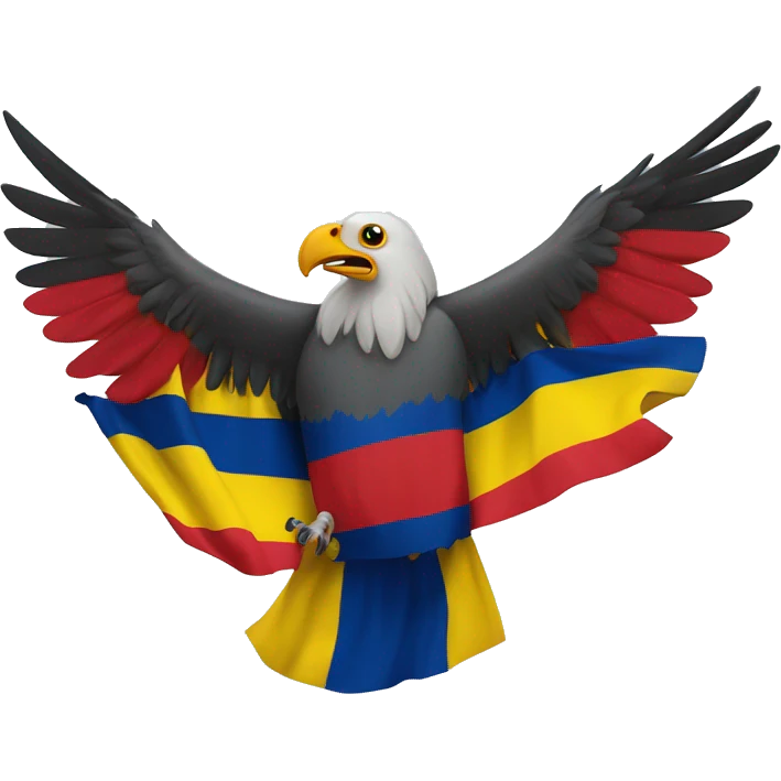condor sosteniendo una bandera del ecuador emoji
