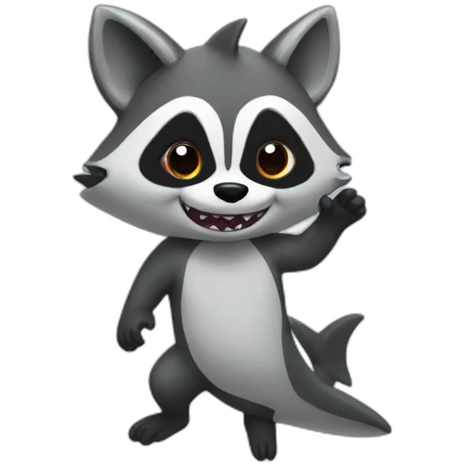 Racoon fusion shark emoji