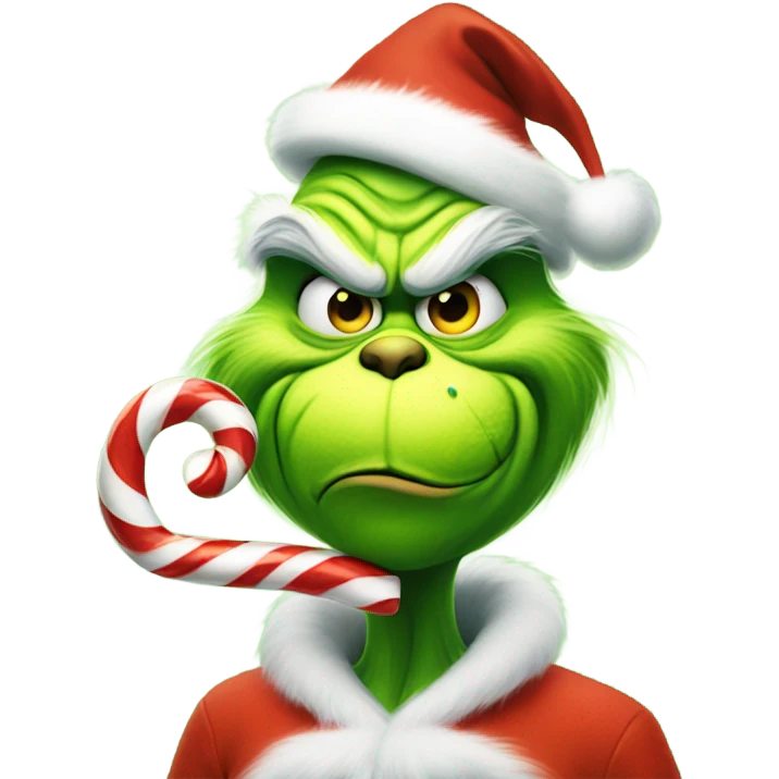Grinch eating candy cane emoji