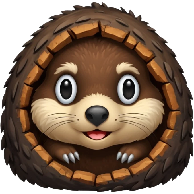 Mole coming out of a hole emoji