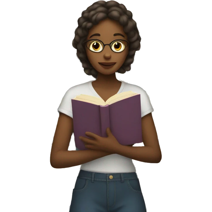 girl reading book emoji