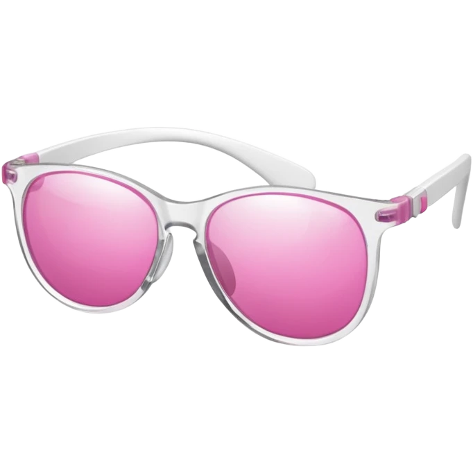 protective glasses with pink lenses and adjustable safety strap, elastic band emoji