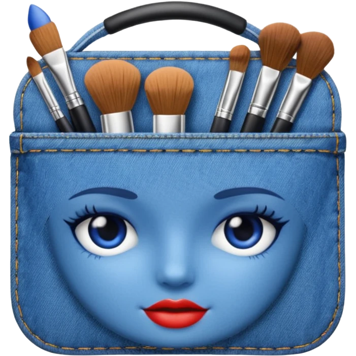Make up kit mac denim design emoji