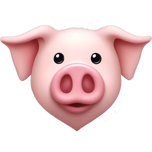 pig nose on the light pink heart emoji