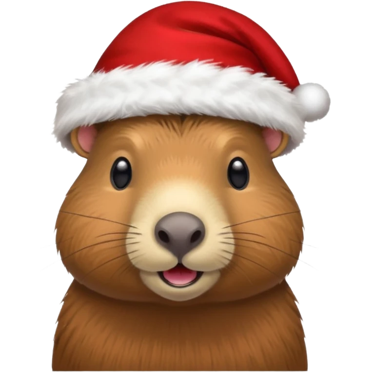 Capibara con sombrero navideño emoji