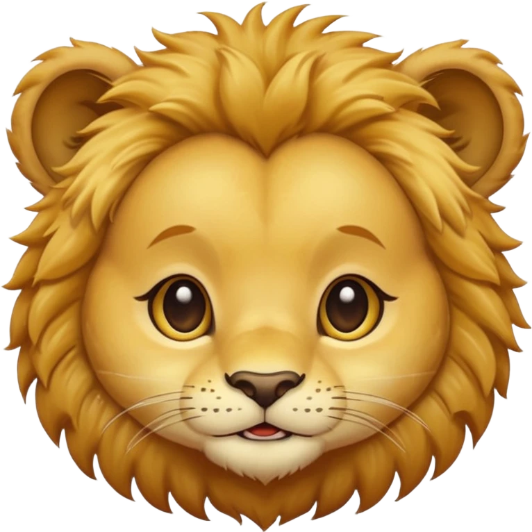 Cute baby lion's face (little cheeks, not much hair) emoji