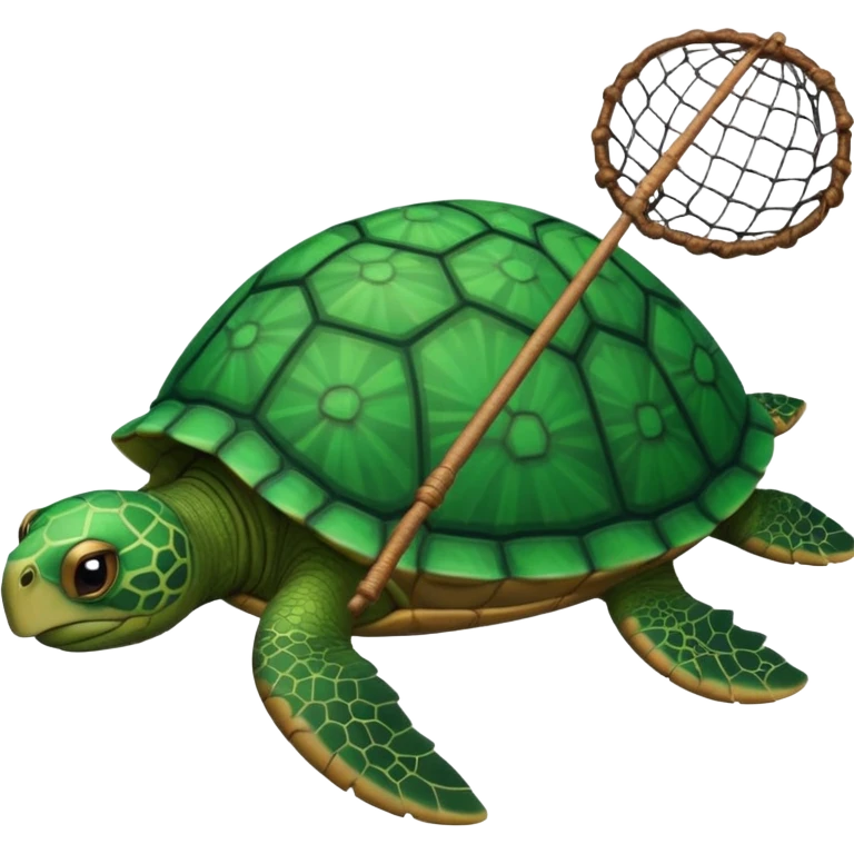 turtle with fishing net emoji