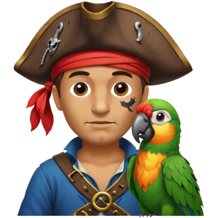 pirate and parrot emoji