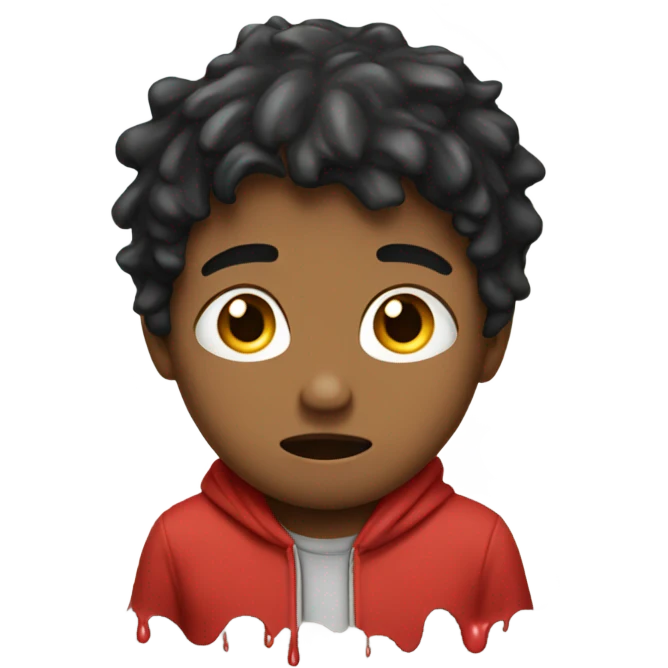boy in red hoodie crying  emoji