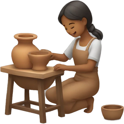 girl using pottery wheel emoji
