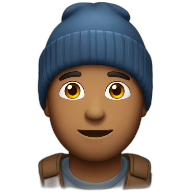 A man with a beanie and bear  emoji