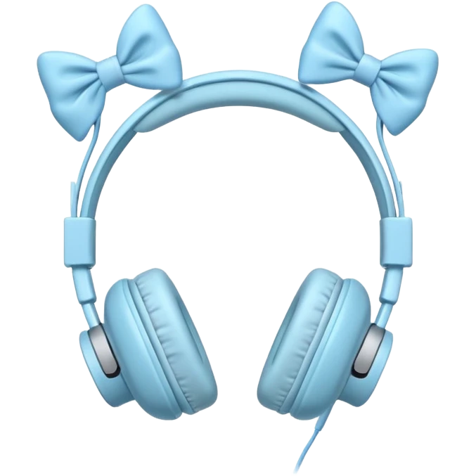 🎧 with pastel blue bows right on top of both ear cups emoji