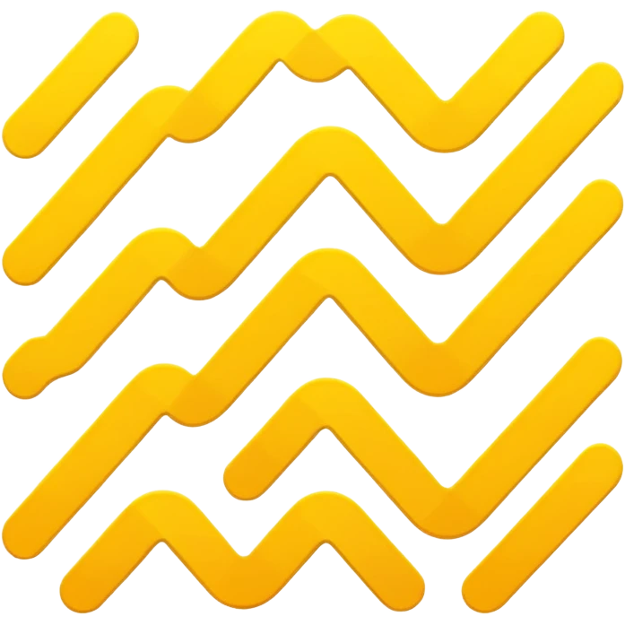 A chart emoji but instead of it going up or down it zigzags in the middle with a yellow color emoji