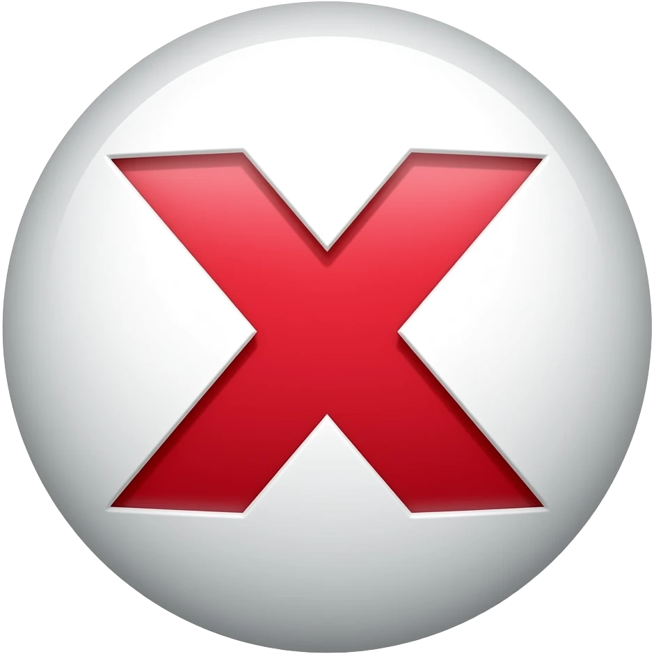 wrong mark inside white round emoji