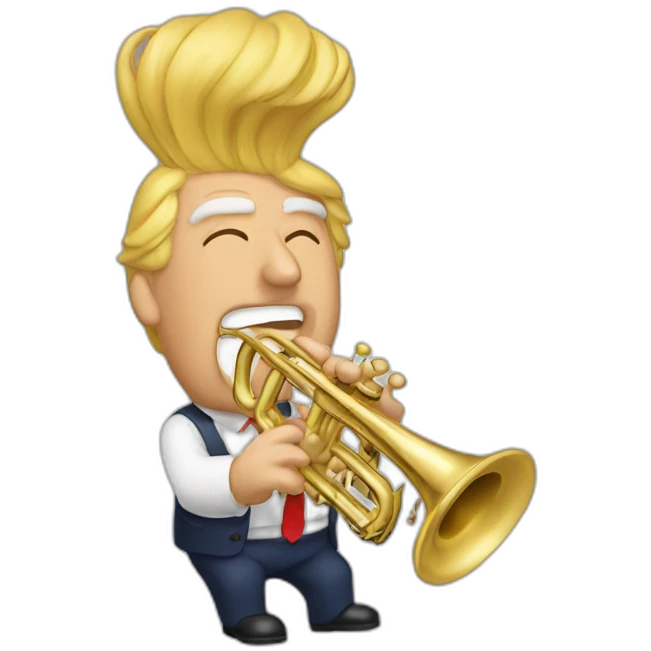 Trump with trumpet emoji