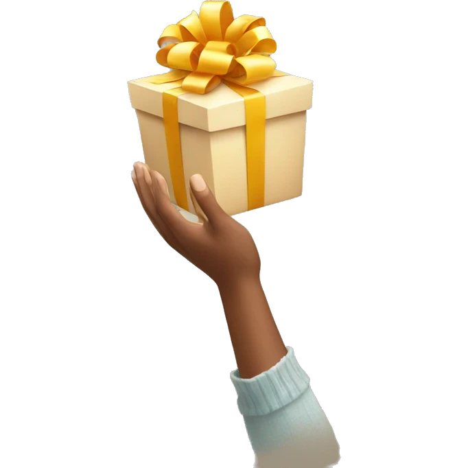 hands raise a gift emoji