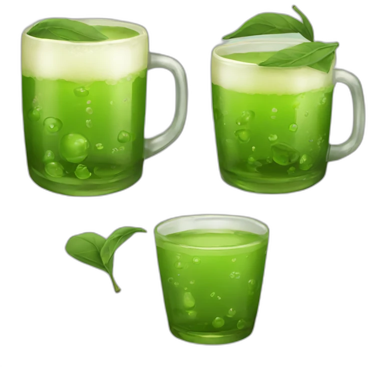 Beer-drinking green tea incarnation emoji