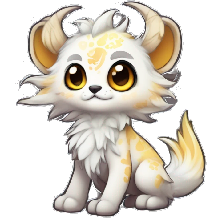Cool cute Kawaii edgy fantasy shiny chibi animal creature fursona Fionbri vernid by griffsnuff & LiLaiRa & Falvie full bodyal emoji