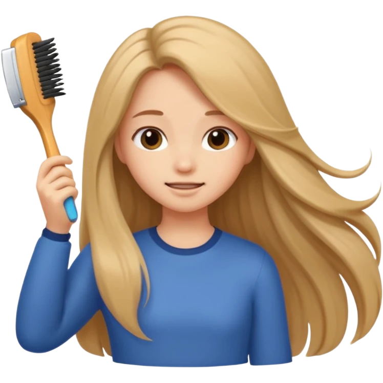 Cute car brushing hair emoji