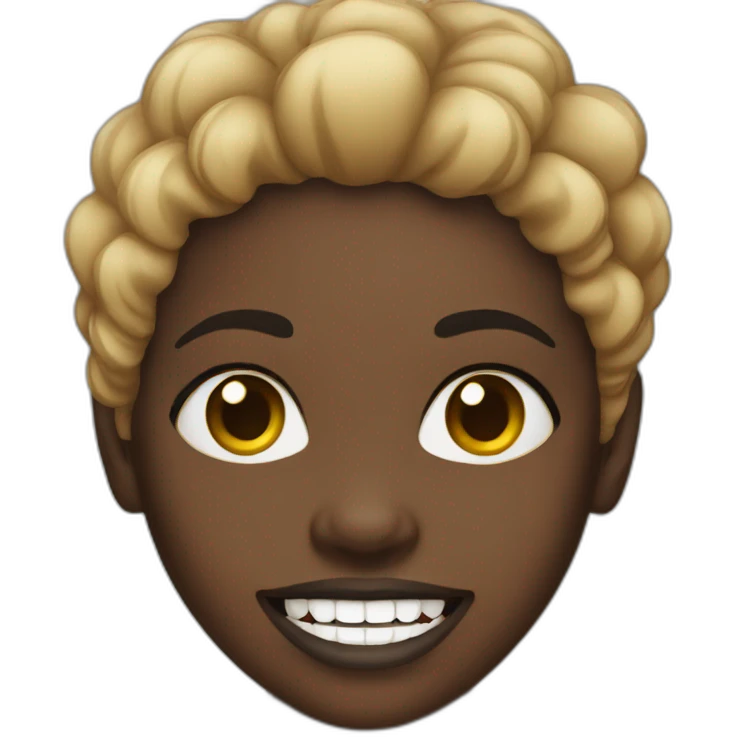 black lady with gaps between her teeth emoji