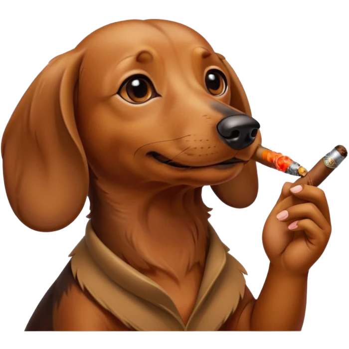 A daschund smoking emoji