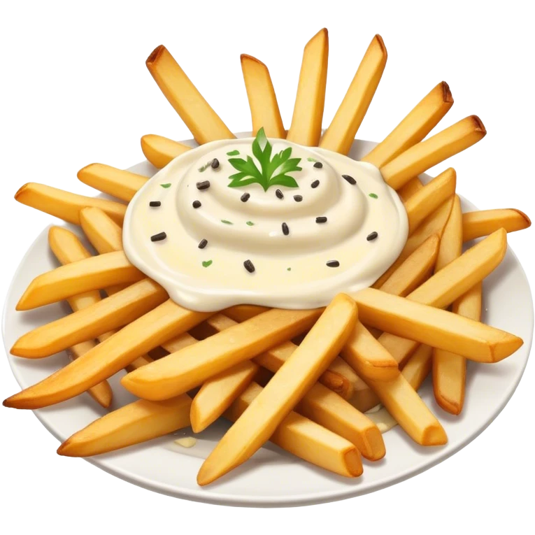 Truffle fries with truffle aioli and Parmesan emoji