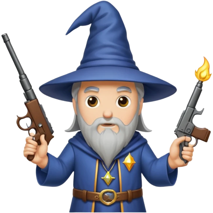 Wizard with a gun emoji