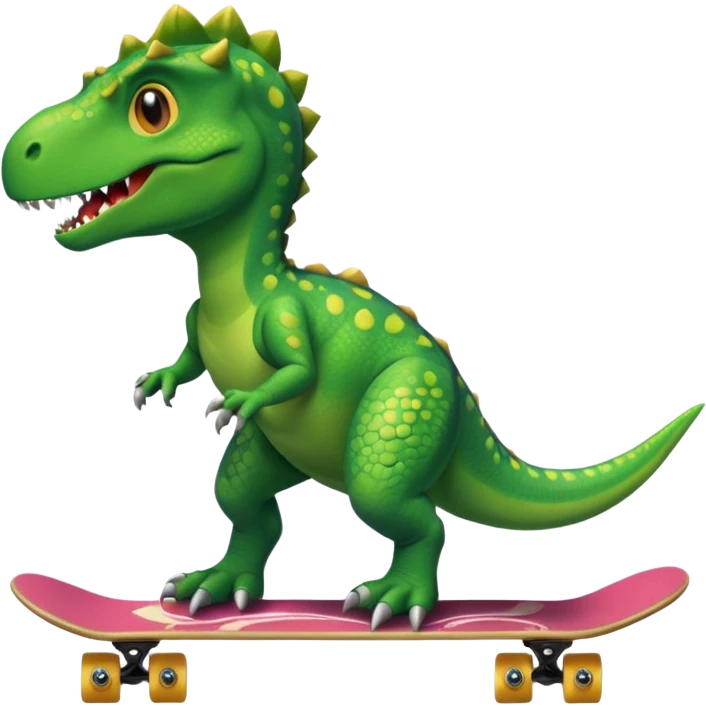 Dinosaur on a skateboard emoji