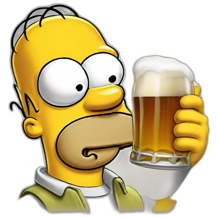 Homer Simpson drinking à beer emoji