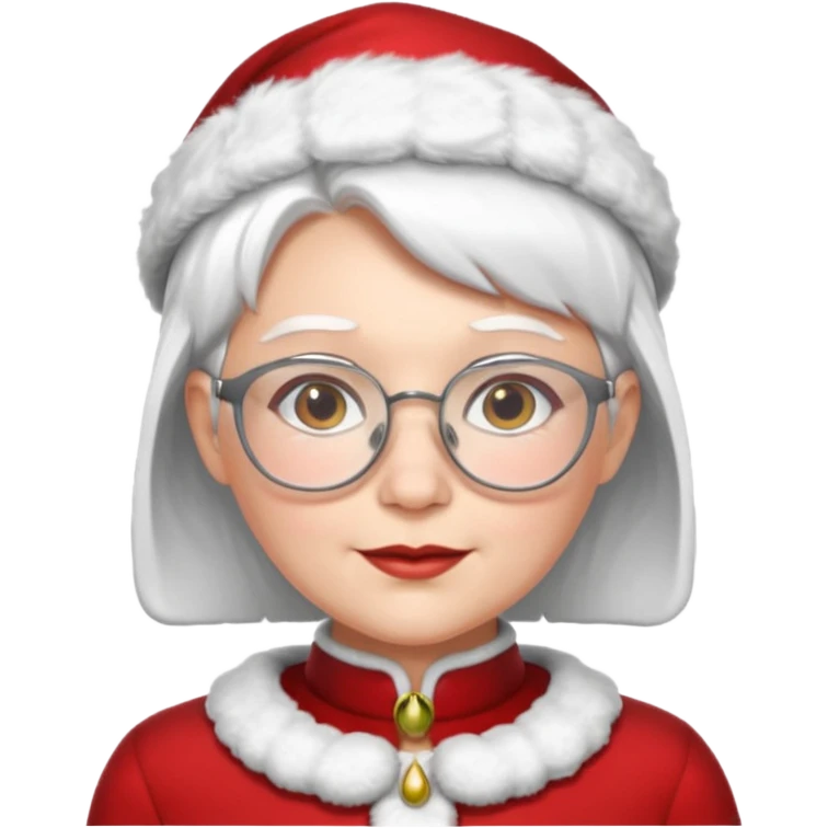 female Santa Claus with glasses whith short hair emoji