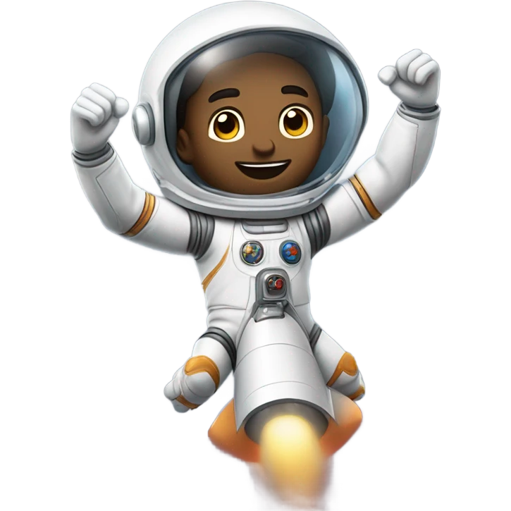 man flying on a rocket emoji