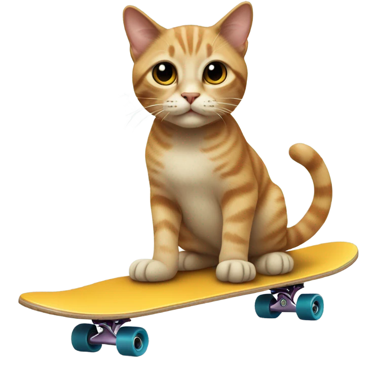 Cat riding a skateboard ￼ emoji