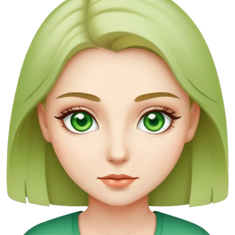 Cute women green eyes  emoji
