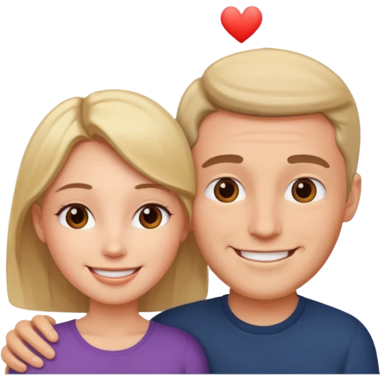 Man head against woman head emoji