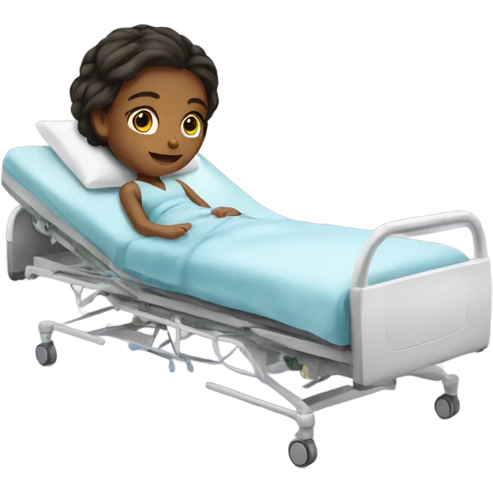 Girl in hospital bed  emoji